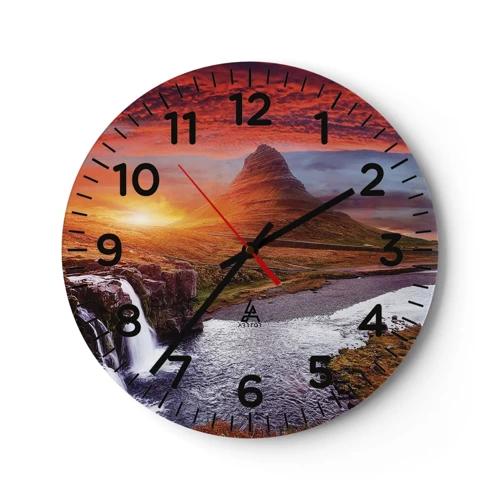 Wall clock - Clock on glass - View of Middle-Earth - 30x30 cm