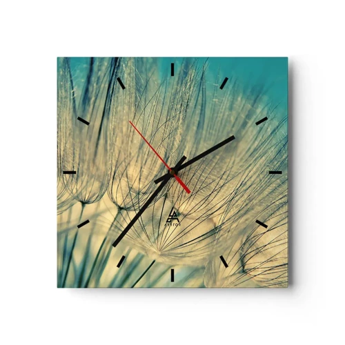 Wall clock - Clock on glass - Waiting for the Wind - 30x30 cm