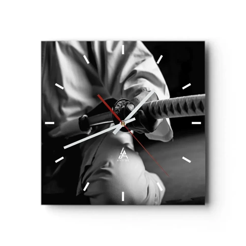 Wall clock - Clock on glass - Warrior's Soul - 30x30 cm