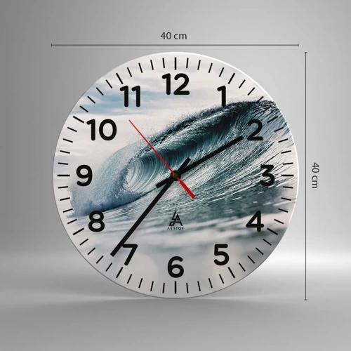 Wall clock - Clock on glass - Water Summit - 40x40 cm