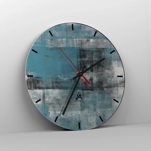 Wall clock - Clock on glass - Water and Air - 30x30 cm