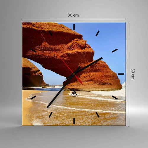 Wall clock - Clock on glass - Water and Wind through Thousands of Years - 30x30 cm