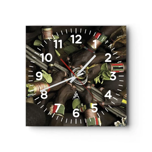 Wall clock - Clock on glass - We Are Together - 30x30 cm