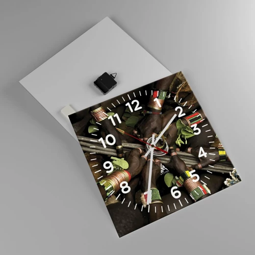 Wall clock - Clock on glass - We Are Together - 40x40 cm