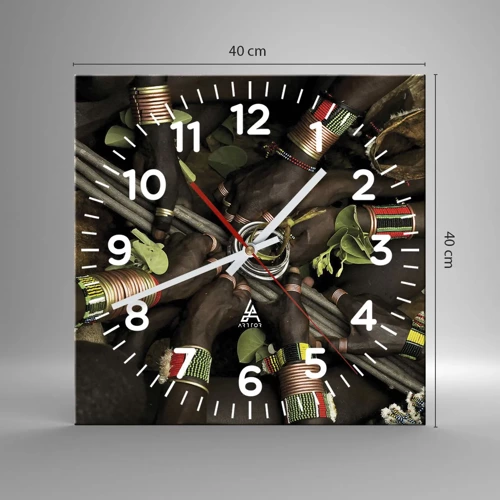 Wall clock - Clock on glass - We Are Together - 40x40 cm