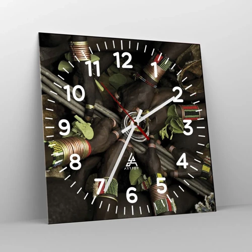 Wall clock - Clock on glass - We Are Together - 40x40 cm