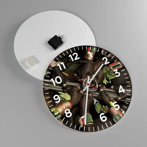 Wall clock - Clock on glass - We Are Together - 40x40 cm