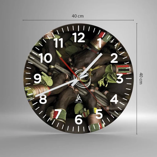 Wall clock - Clock on glass - We Are Together - 40x40 cm