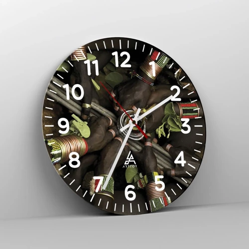 Wall clock - Clock on glass - We Are Together - 40x40 cm