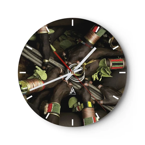 Wall clock - Clock on glass - We Are Together - 40x40 cm