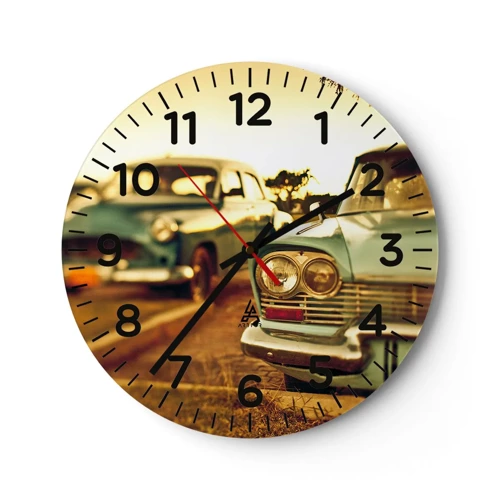 Wall clock - Clock on glass - We Wait and See - 40x40 cm