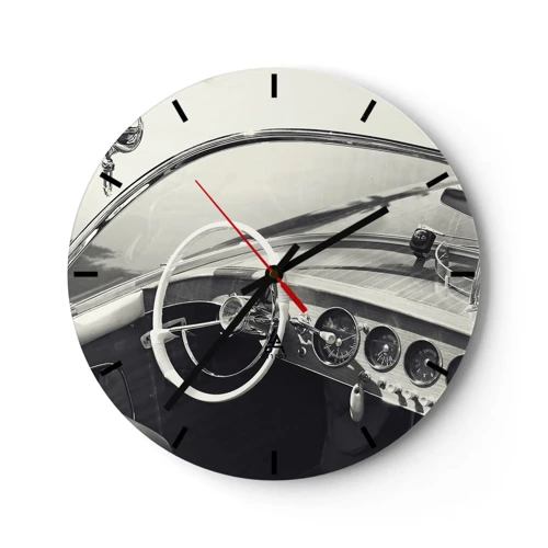 Wall clock - Clock on glass - Weather for the Rich - 30x30 cm