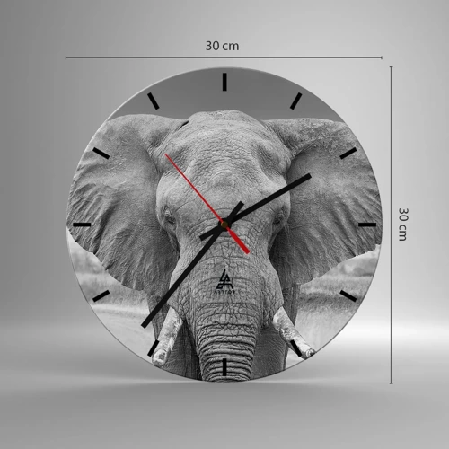 Wall clock - Clock on glass - Welcome to My World - 30x30 cm