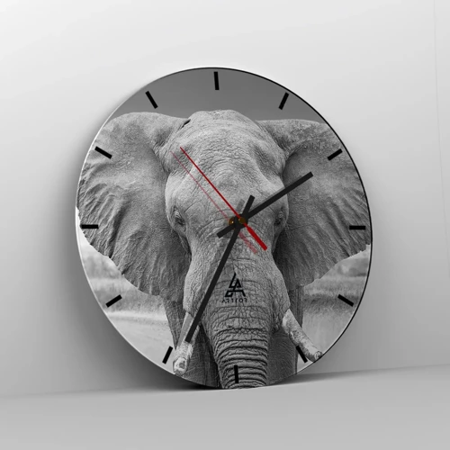 Wall clock - Clock on glass - Welcome to My World - 30x30 cm