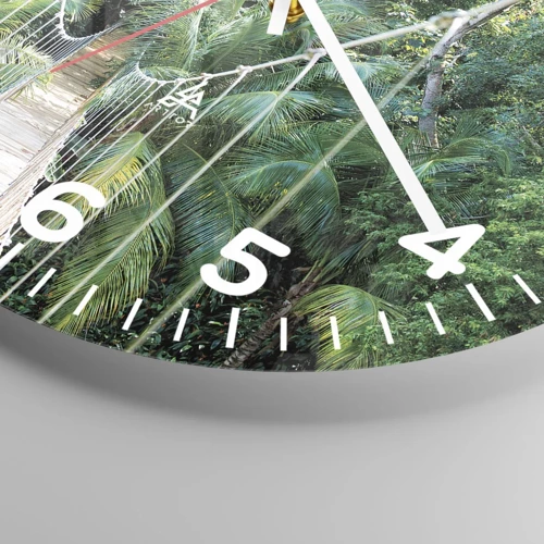 Wall clock - Clock on glass - Welcome to the Jungle! - 40x40 cm