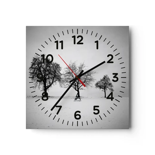 Wall clock - Clock on glass - What Are They Dreaming About? - 30x30 cm