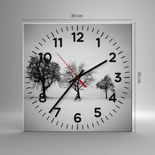 Wall clock - Clock on glass - What Are They Dreaming About? - 30x30 cm