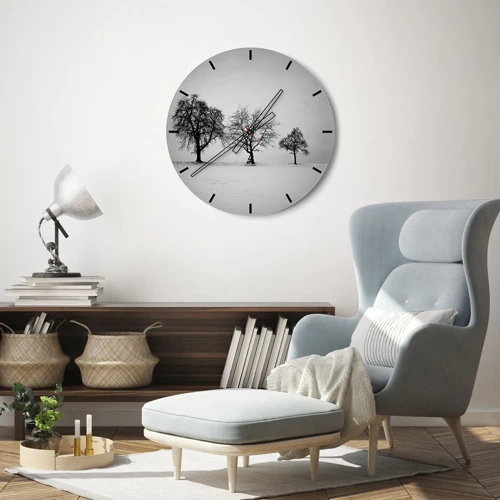 Wall clock - Clock on glass - What Are They Dreaming About? - 30x30 cm