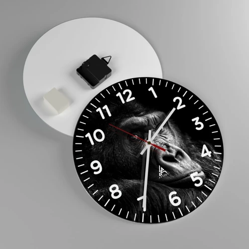 Wall clock - Clock on glass - What Are You Looking At? - 30x30 cm