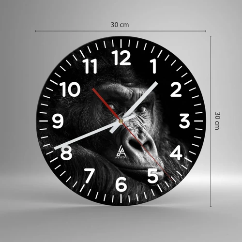 Wall clock - Clock on glass - What Are You Looking At? - 30x30 cm