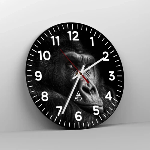 Wall clock - Clock on glass - What Are You Looking At? - 30x30 cm