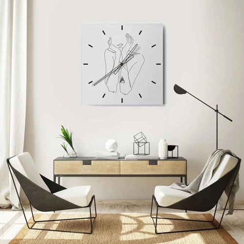Wall clock - Clock on glass - What Girls Are Dreaming of - 30x30 cm