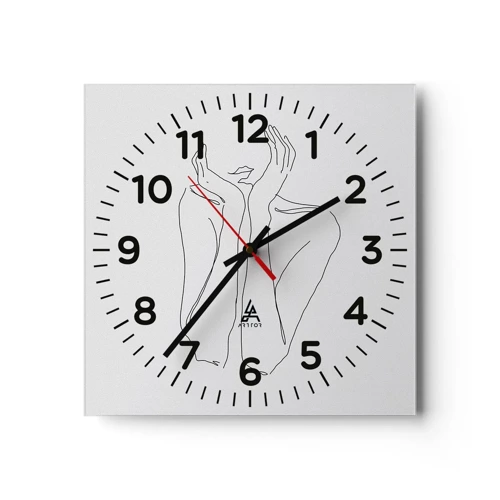 Wall clock - Clock on glass - What Girls Are Dreaming of - 40x40 cm