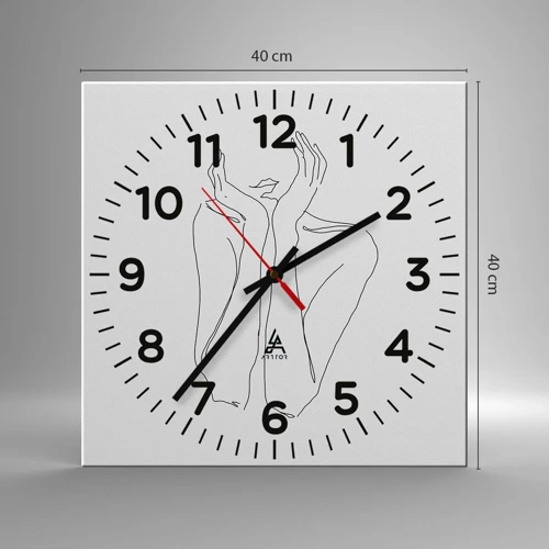 Wall clock - Clock on glass - What Girls Are Dreaming of - 40x40 cm