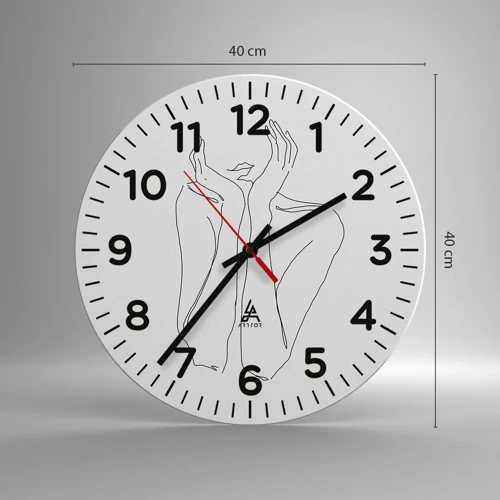 Wall clock - Clock on glass - What Girls Are Dreaming of - 40x40 cm