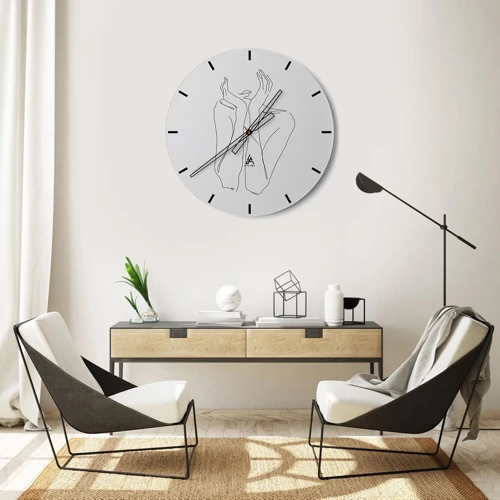 Wall clock - Clock on glass - What Girls Are Dreaming of - 40x40 cm
