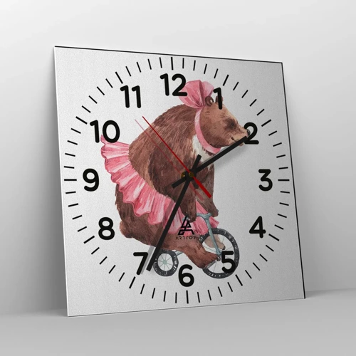 Wall clock - Clock on glass - What a Circus! - 30x30 cm