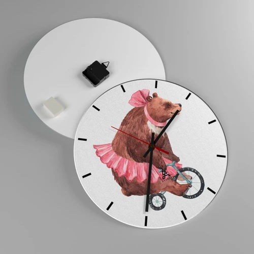 Wall clock - Clock on glass - What a Circus! - 40x40 cm