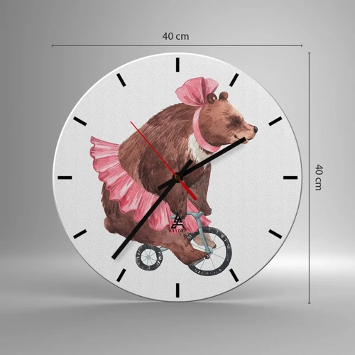 Wall clock - Clock on glass - What a Circus! - 40x40 cm