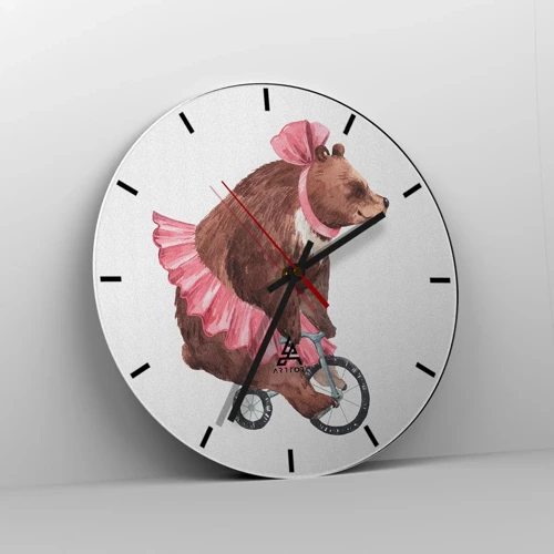 Wall clock - Clock on glass - What a Circus! - 40x40 cm
