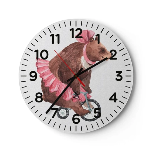 Wall clock - Clock on glass - What a Circus! - 40x40 cm