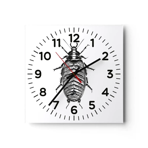Wall clock - Clock on glass - What a Specimen - 30x30 cm