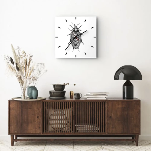 Wall clock - Clock on glass - What a Specimen - 40x40 cm