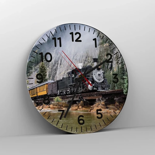 Wall clock - Clock on glass - Where Are You off to? - 30x30 cm