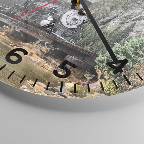 Wall clock - Clock on glass - Where Are You off to? - 30x30 cm