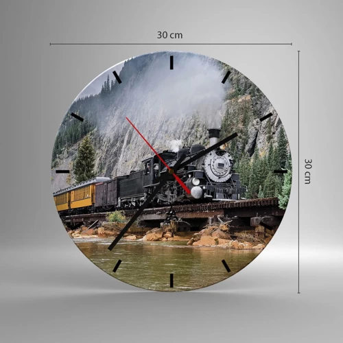 Wall clock - Clock on glass - Where Are You off to? - 30x30 cm