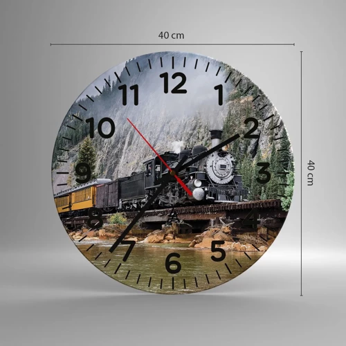 Wall clock - Clock on glass - Where Are You off to? - 40x40 cm