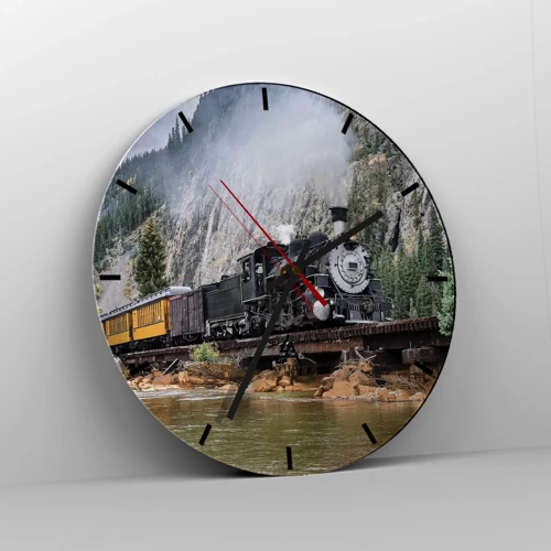 Wall clock - Clock on glass - Where Are You off to? - 40x40 cm