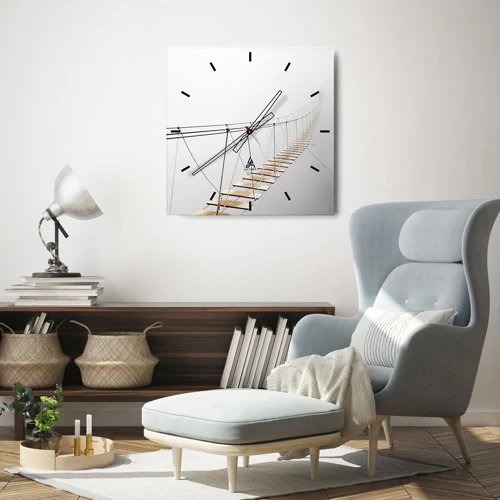 Wall clock - Clock on glass - Where Did He Take You? - 30x30 cm