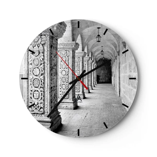 Wall clock - Clock on glass - Where is this Going...? - 30x30 cm