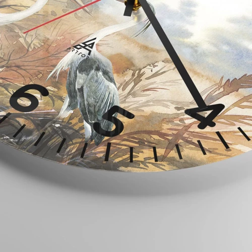 Wall clock - Clock on glass - Where to in Autumn? - 40x40 cm