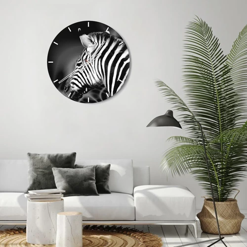 Wall clock - Clock on glass - White Is White, and Black Is Black - 30x30 cm