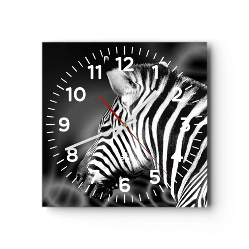 Wall clock - Clock on glass - White Is White, and Black Is Black - 30x30 cm