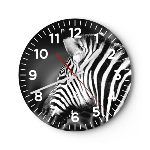 Wall clock - Clock on glass - White Is White, and Black Is Black - 30x30 cm