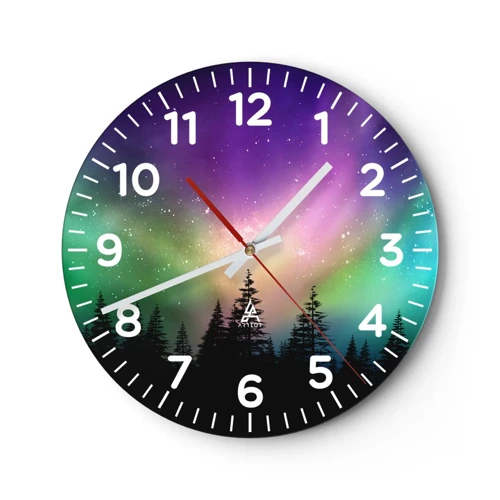 Wall clock - Clock on glass - White Magic - 30x30 cm