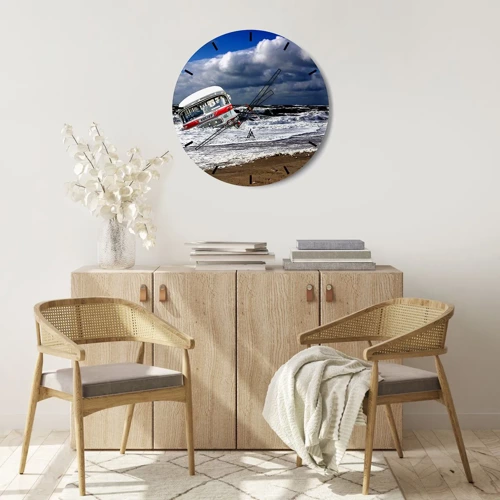 Wall clock - Clock on glass - Why Are You Surprised? - 30x30 cm